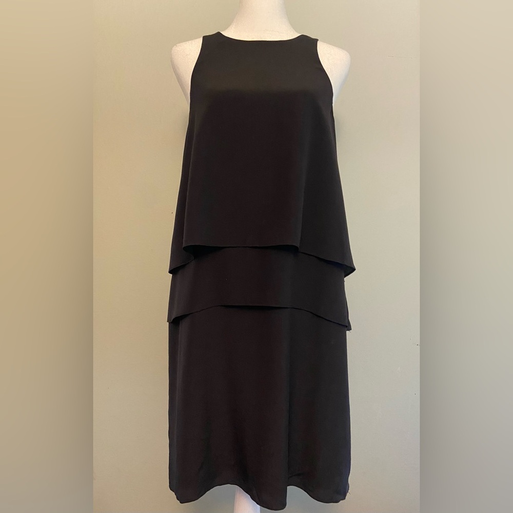 tibi backless dress Tibi Dresses | Tibi Black Tiered A-Line Backless Dress | Color: Black | Size: 4